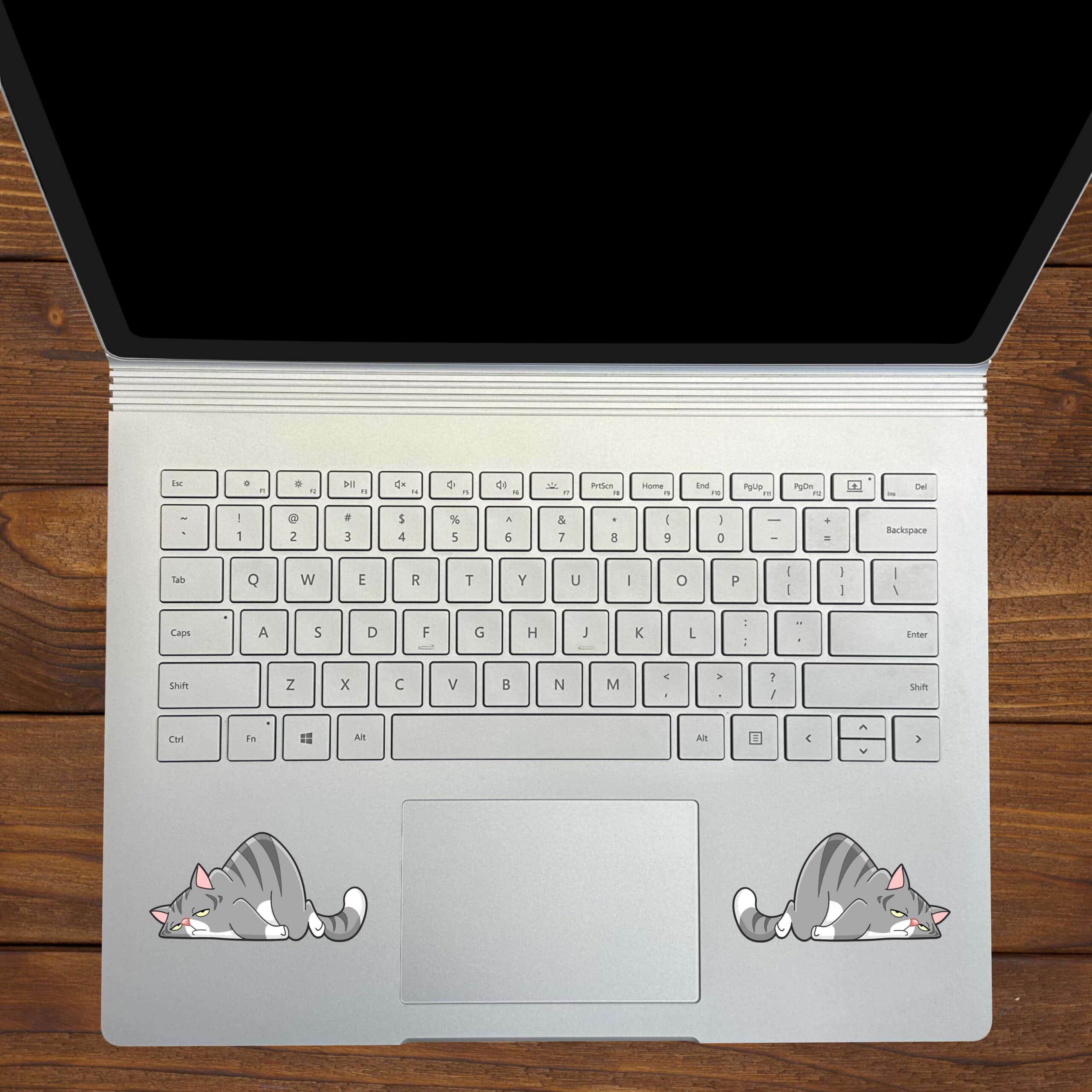 Grey Lazy Cat Stickers