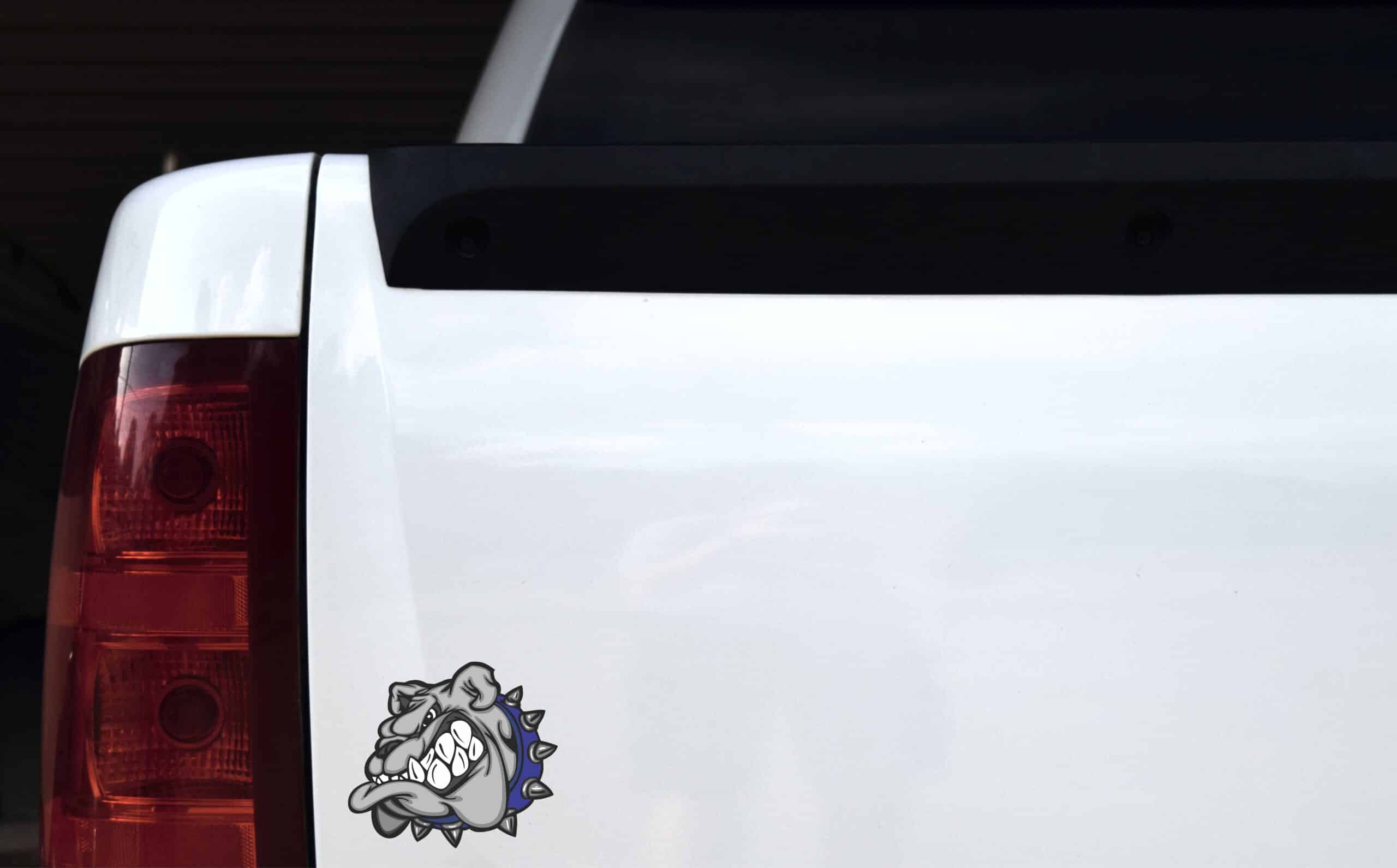 Left Facing Tough Blue Bulldog Sticker