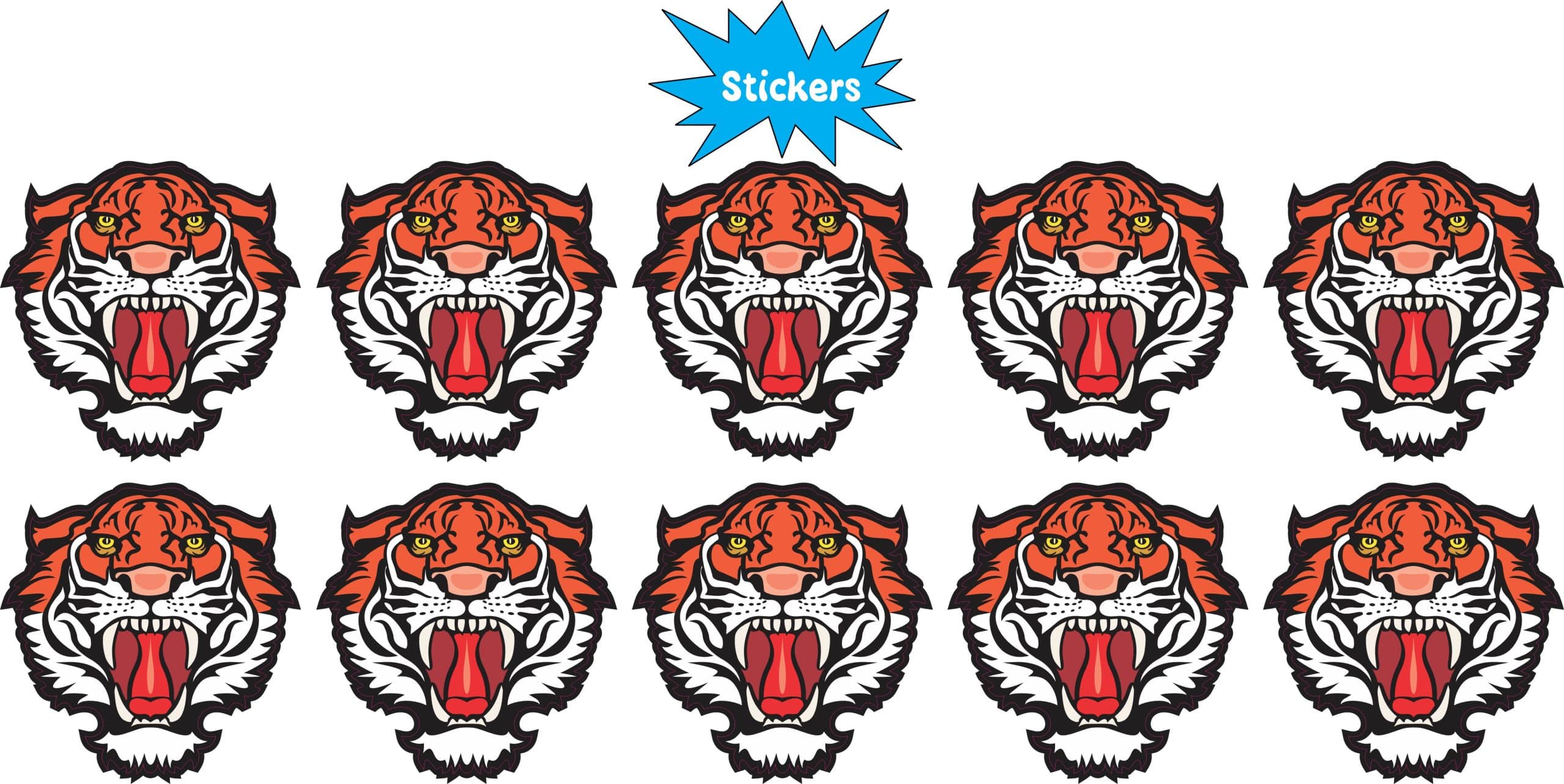 StickerTalk Front-Facing Tiger Mascot Stickers, 1.5 inches x 1.5 inches - Image 2