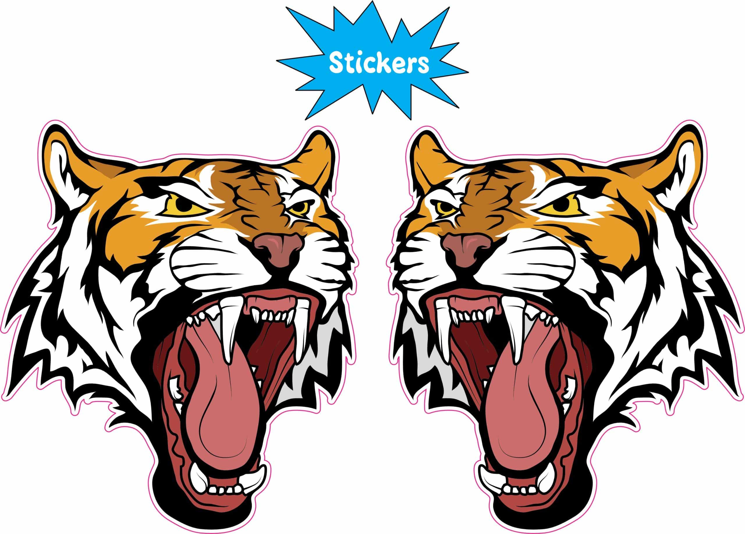 StickerTalk Mirrored Tiger Head Mascot Stickers, 2.6 inches x 3 inches - Image 3