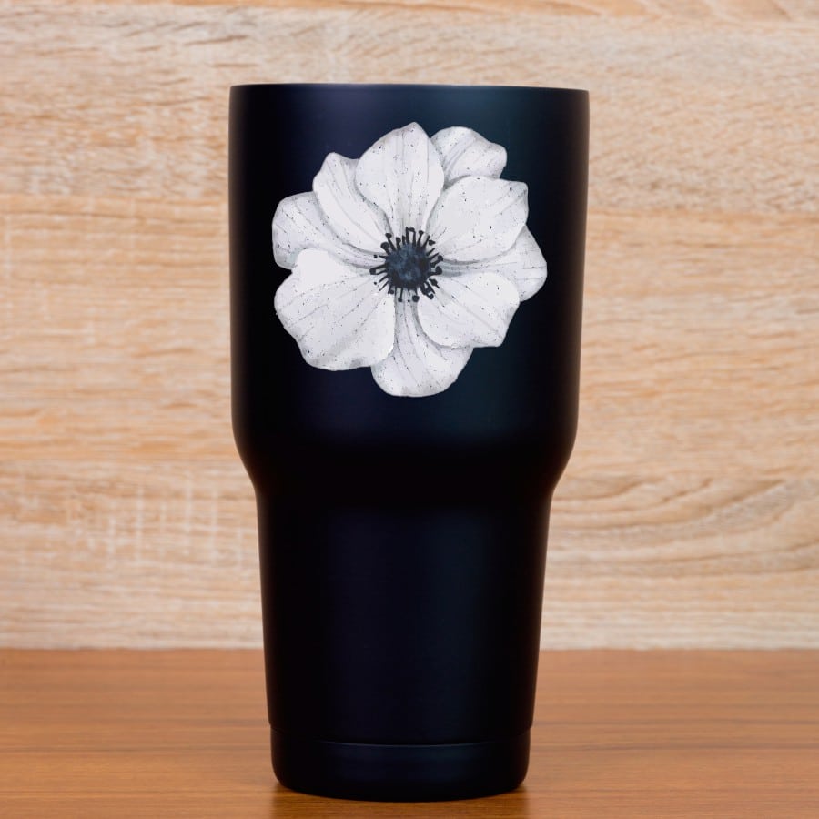 StickerTalk Mirrored Grey Flower Stickers, 3 inches x 3 inches - Image 5