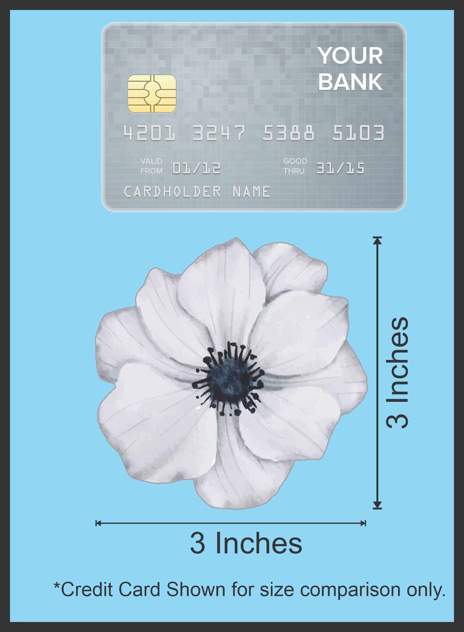 StickerTalk Mirrored Grey Flower Stickers, 3 inches x 3 inches - Image 7
