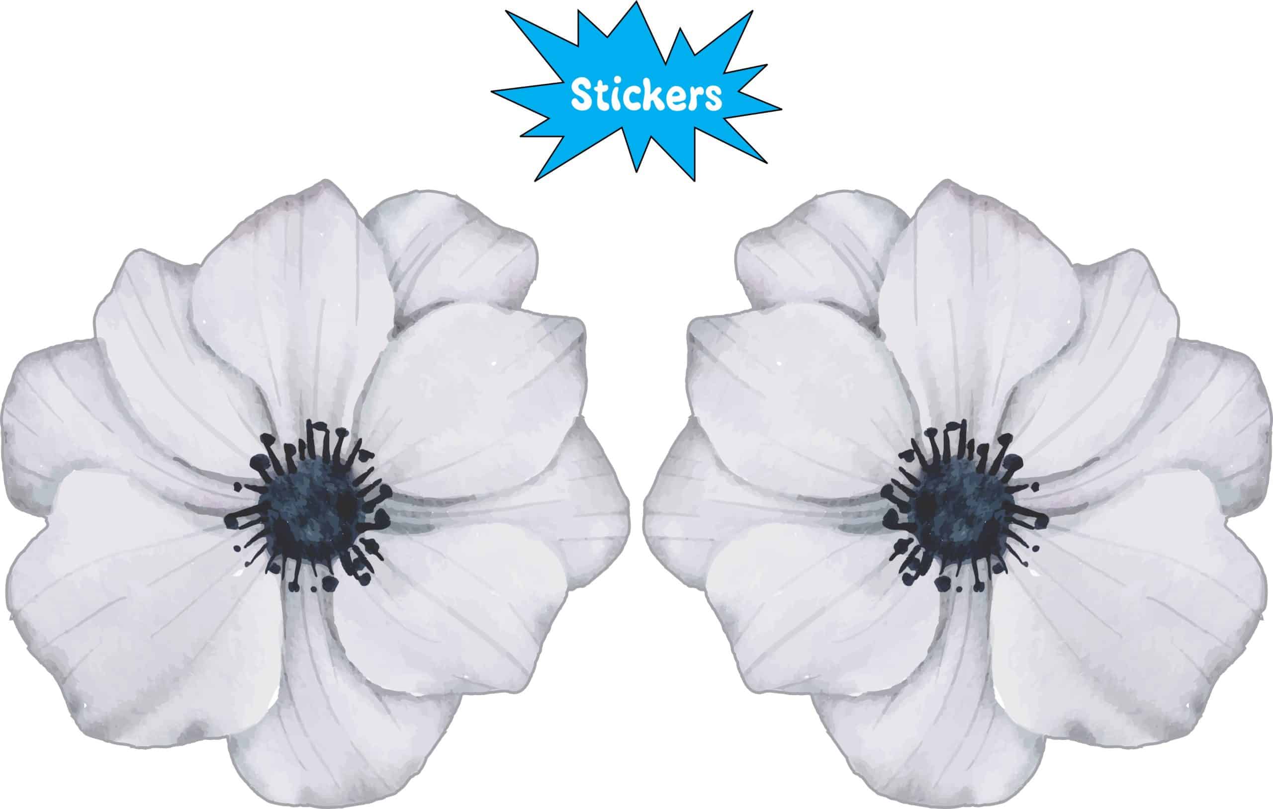 StickerTalk Mirrored Grey Flower Stickers, 3 inches x 3 inches - Image 2