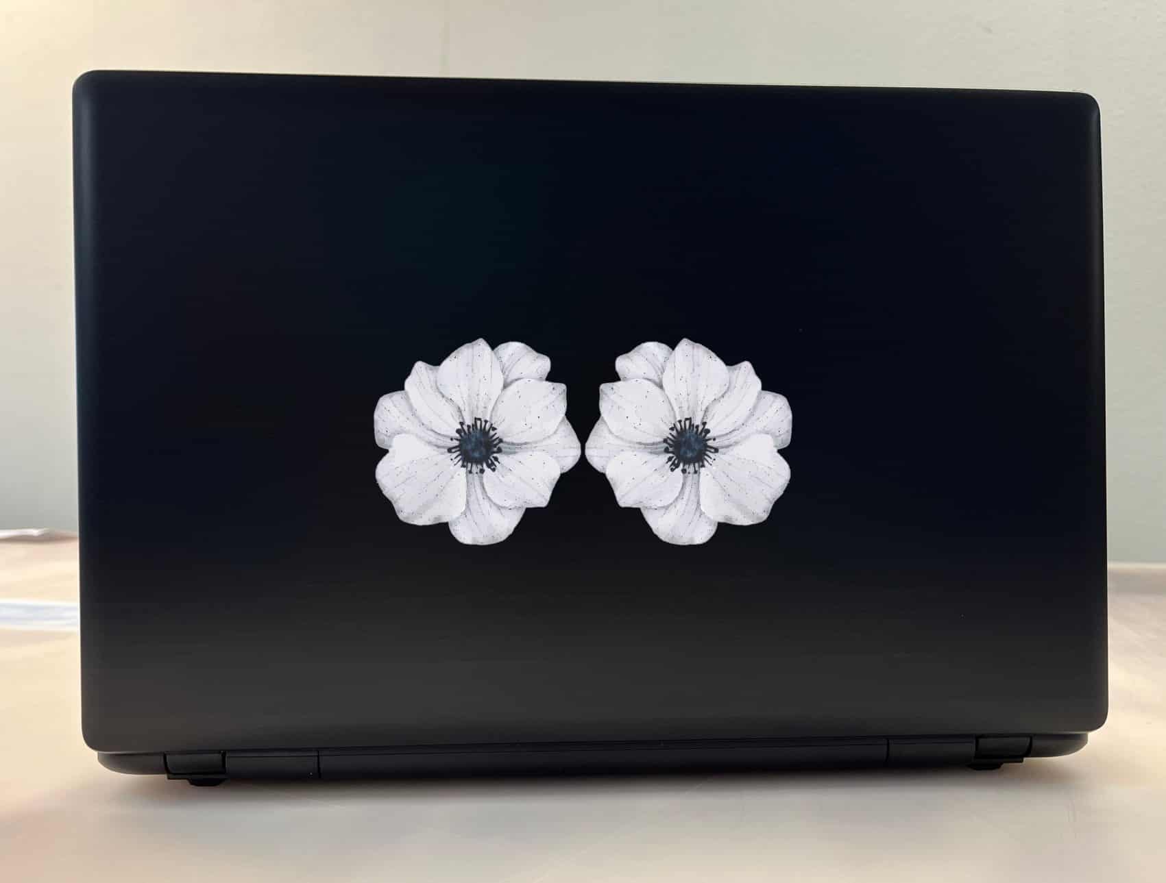 StickerTalk Mirrored Grey Flower Stickers, 3 inches x 3 inches - Image 3