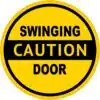 Caution Swinging Door Sticker