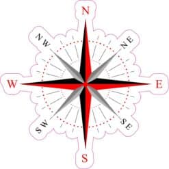 Red and Black Compass Rose