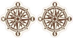 Rustic Compass Rose Vinyl Stickers