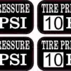 Tire Pressure 10 PSI Vinyl Stickers