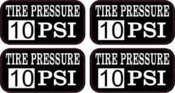 Tire Pressure 10 PSI Vinyl Stickers