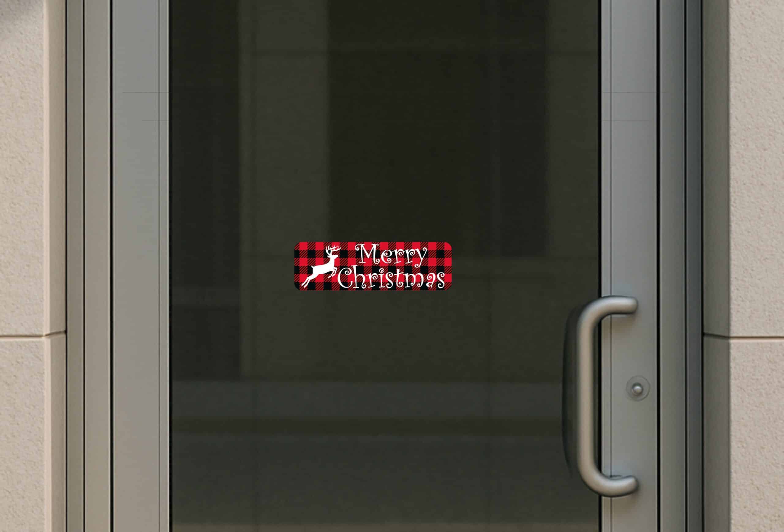 StickerTalk Merry Christmas Flannel Sticker, 10 inches x 3 inches