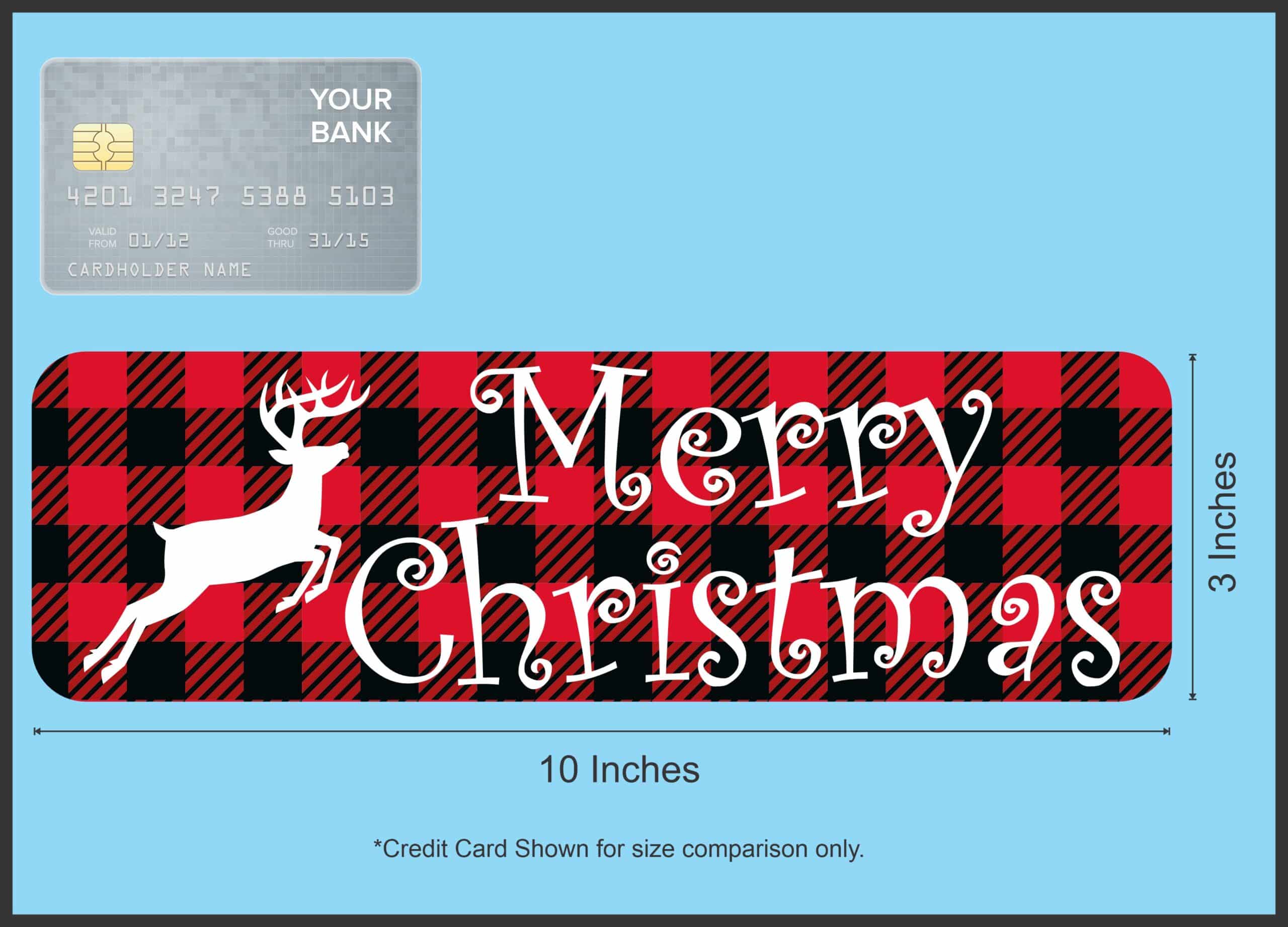 StickerTalk Merry Christmas Flannel Magnet, 10 inches x 3 inches
