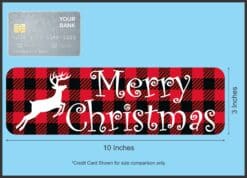 StickerTalk Merry Christmas Flannel Sticker, 10 inches x 3 inches