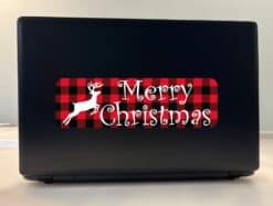 StickerTalk Merry Christmas Flannel Sticker, 10 inches x 3 inches