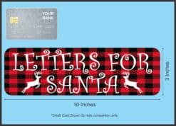 StickerTalk Plaid Letters For Santa Christmas Sticker, 10 inches x 3 inches