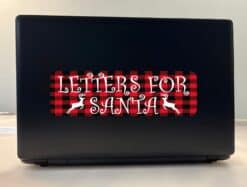 StickerTalk Plaid Letters For Santa Christmas Sticker, 10 inches x 3 inches