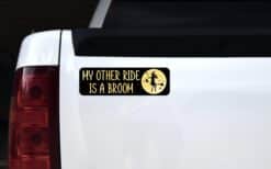 StickerTalk My Other Ride is a Broom Halloween Sticker, 10 inches x 3 inches
