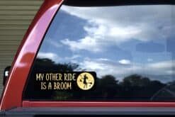 StickerTalk My Other Ride is a Broom Halloween Sticker, 10 inches x 3 inches