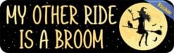 StickerTalk My Other Ride is a Broom Halloween Sticker, 10 inches x 3 inches