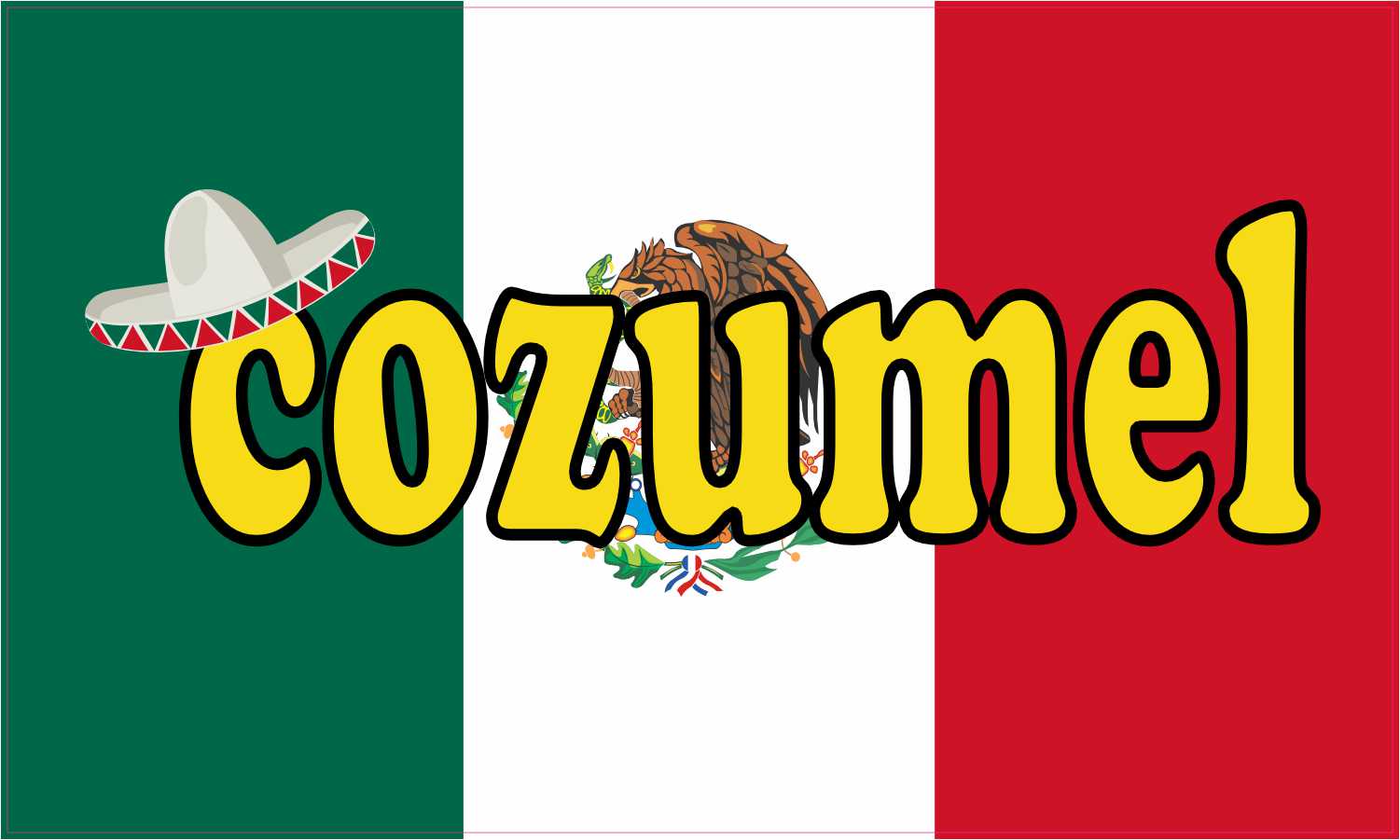 StickerTalk Cozumel Mexico Flag Magnet, 3 inches x 5 inches