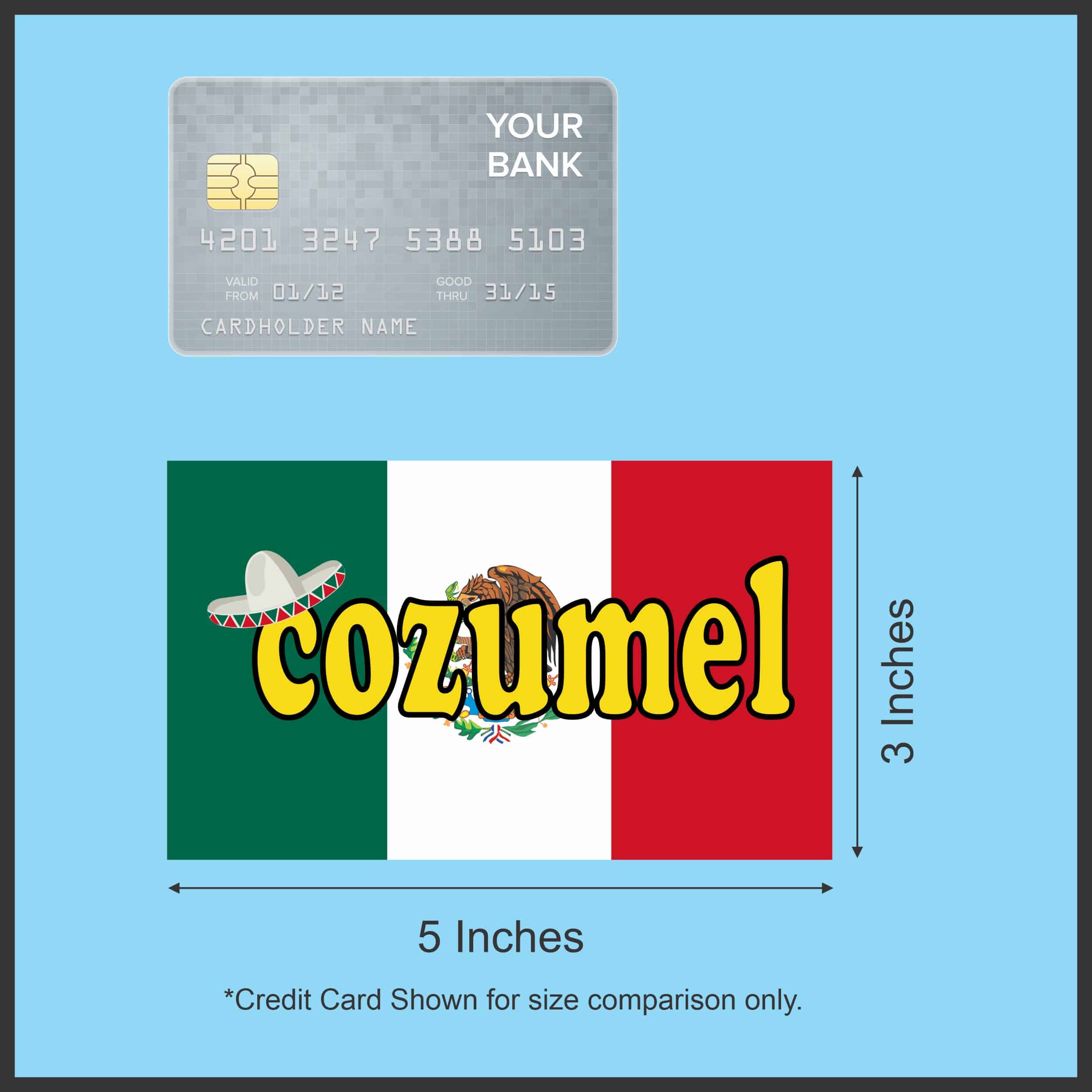 StickerTalk Cozumel Mexico Flag Sticker, 5 inches x 3 inches - Image 6