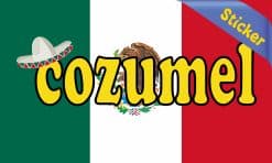 Alternative view of StickerTalk Cozumel Mexico Flag Sticker, 5 inches x 3 inches