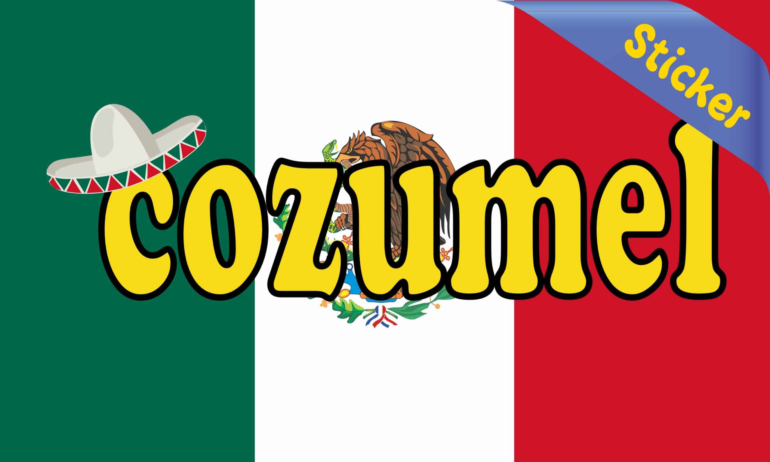 StickerTalk Cozumel Mexico Flag Sticker, 5 inches x 3 inches - Image 2
