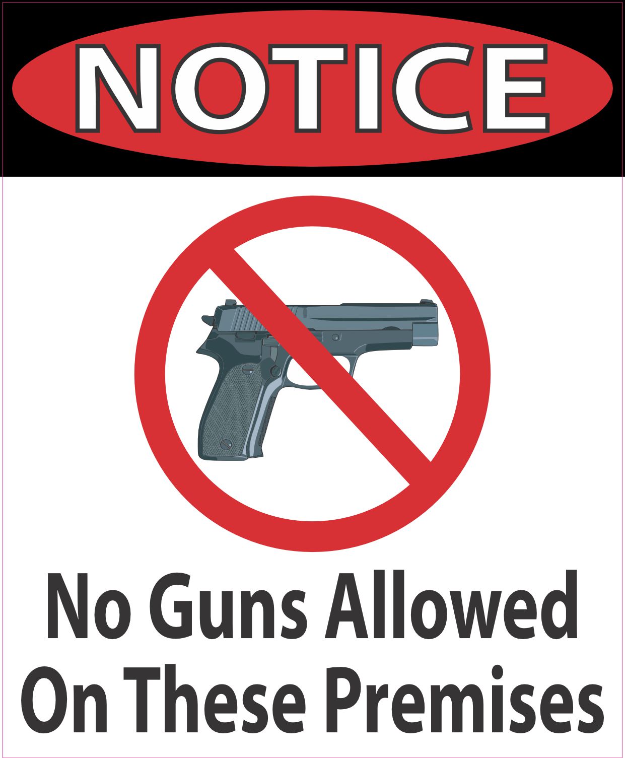 StickerTalk No Guns Allowed Magnet, 4 inches x 5 inches