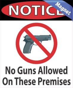 Alternative view of StickerTalk No Guns Allowed Magnet, 4 inches x 5 inches