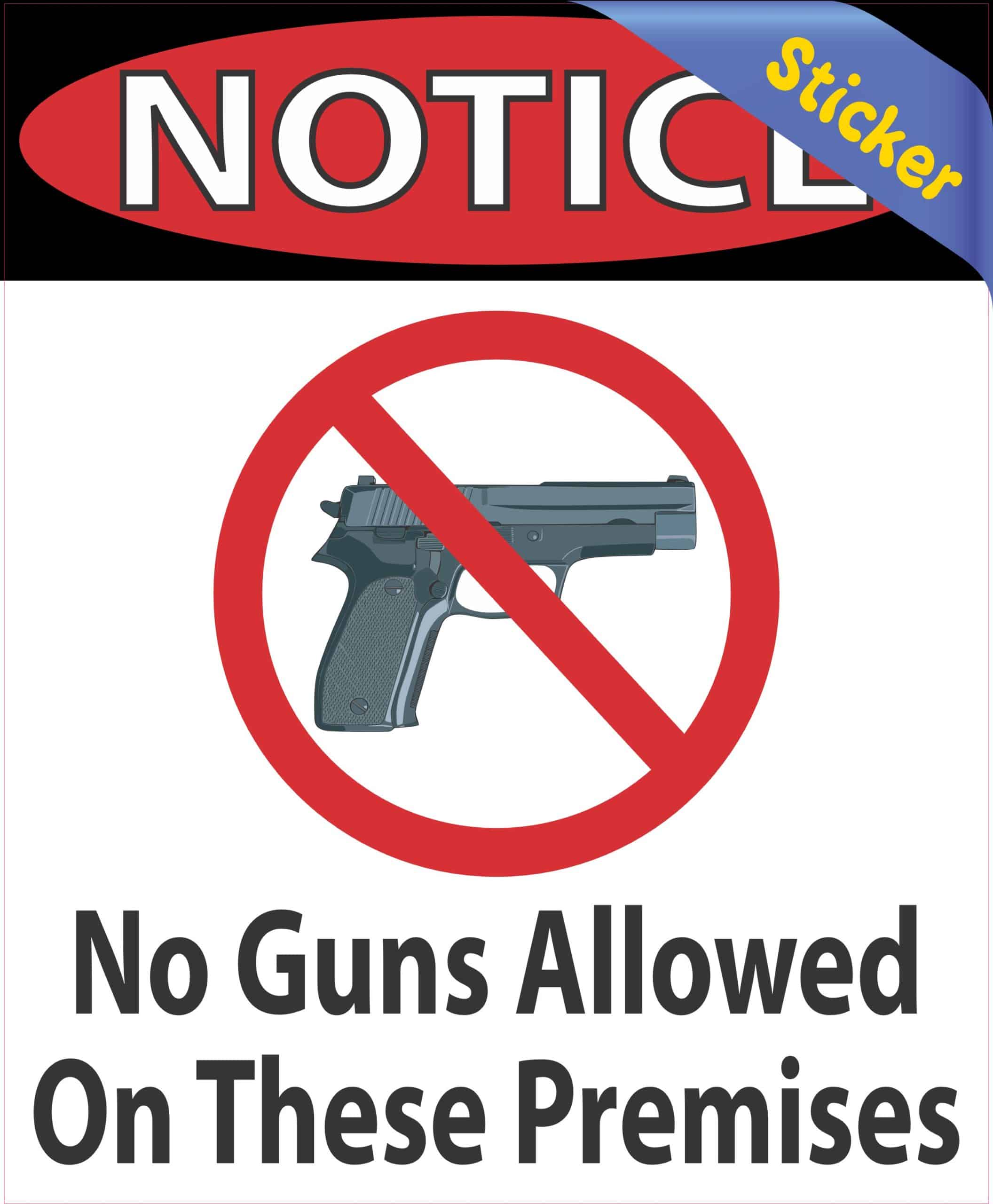 StickerTalk No Guns Allowed Sticker, 4 inches x 5 inches - Image 2