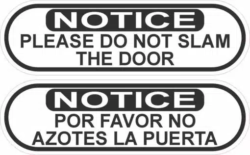 Do Not Slam Door Sticker