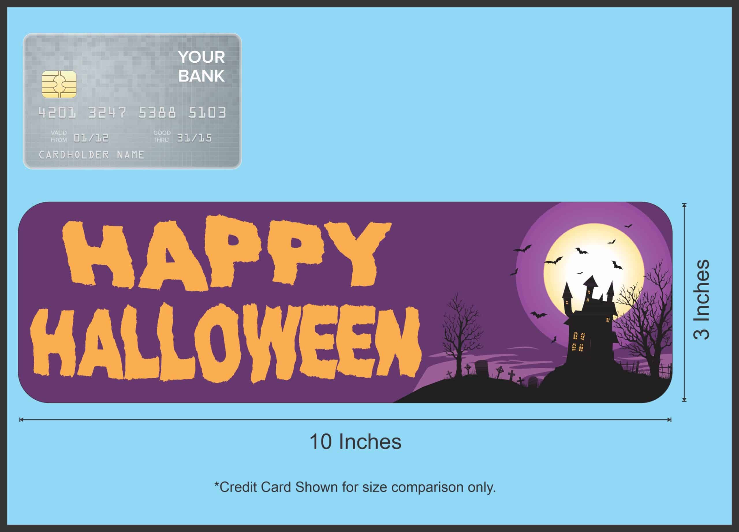 StickerTalk Happy Halloween Sticker, 10 inches x 3 inches