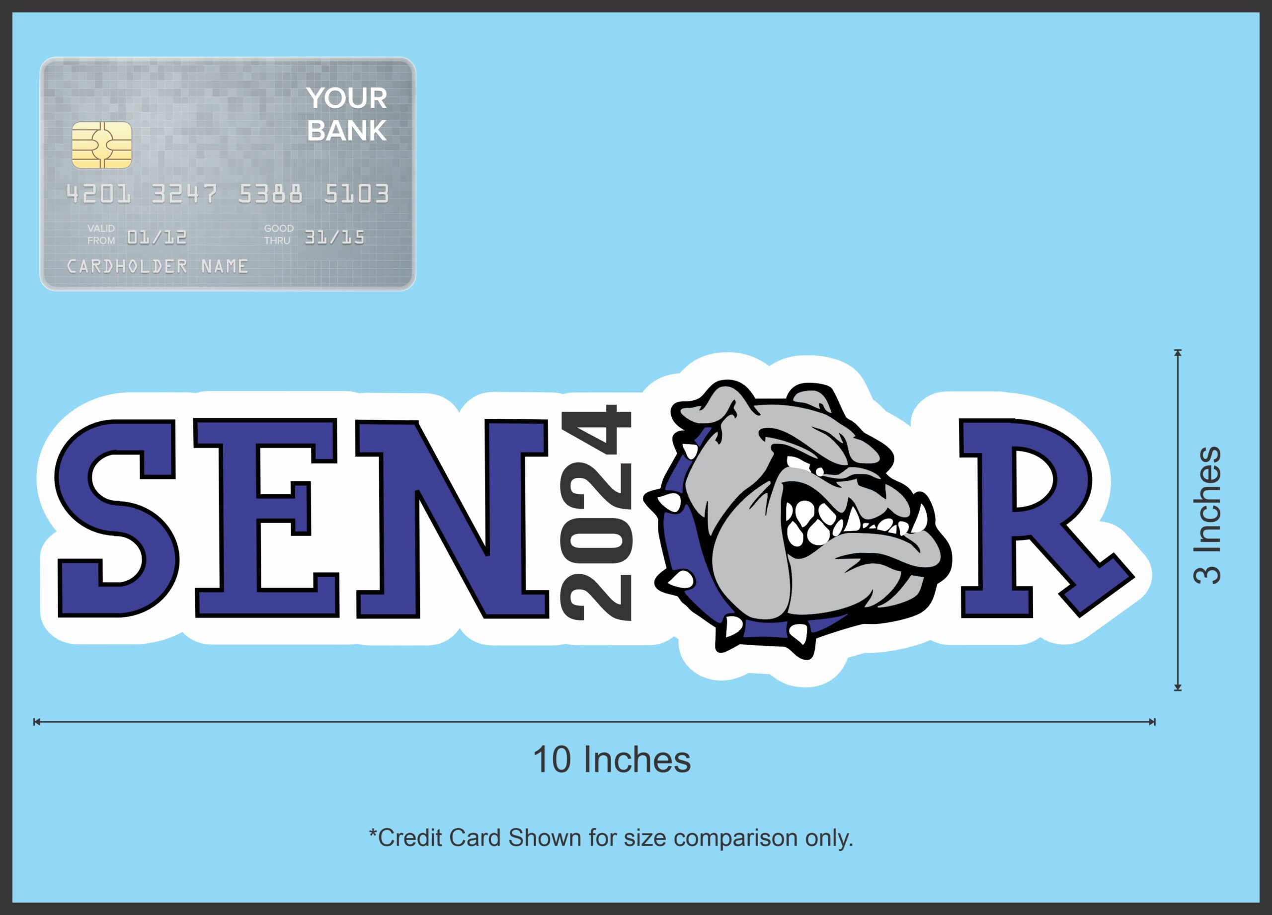 StickerTalk Senior 2024 Sticker, 10 inches x 3 inches