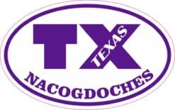 Purple Oval Nacogdoches Texas Sticker