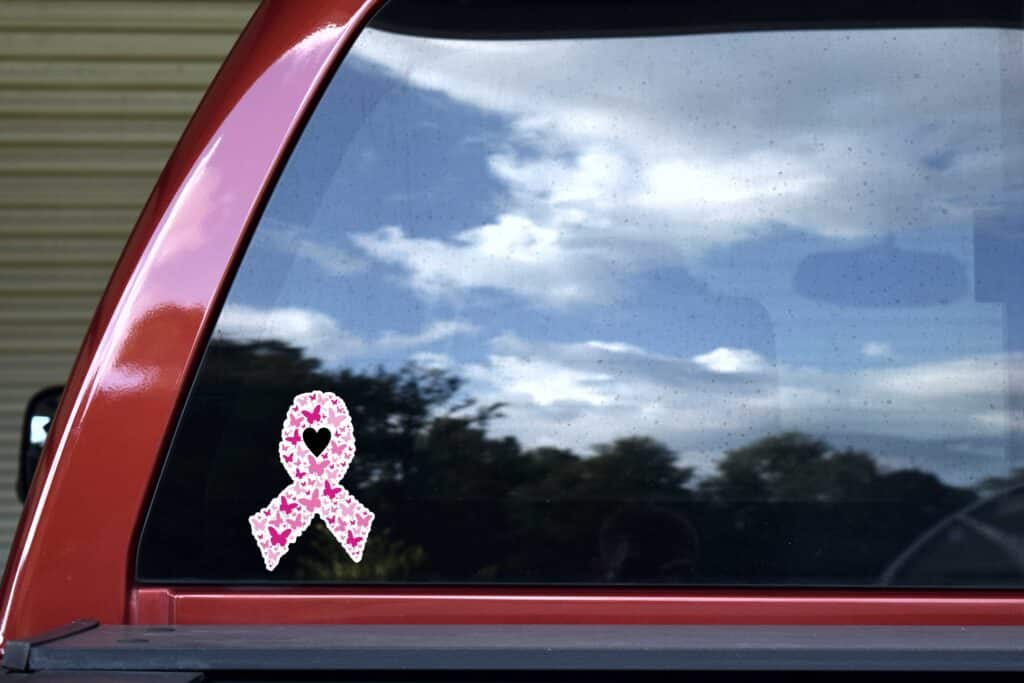 StickerTalk Butterfly Cancer Ribbon Sticker, 3.5 inches x 5 inches ...