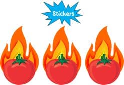 Alternative view of StickerTalk Tomato Flames Stickers, 1.3 inches x 2 inches