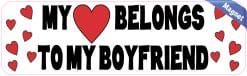 Alternative view of StickerTalk My Heart Belongs to My Boyfriend Magnet, 10 inches x 3 inches