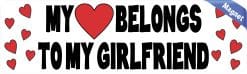 Alternative view of StickerTalk My Heart Belongs to My Girlfriend Magnet, 10 inches x 3 inches