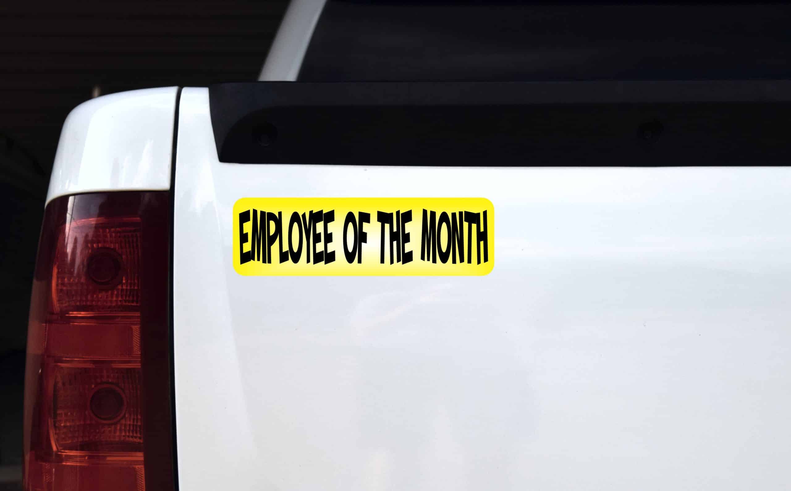 StickerTalk Yellow Employee of the Month Sticker, 10 inches x 3 inches - Image 4