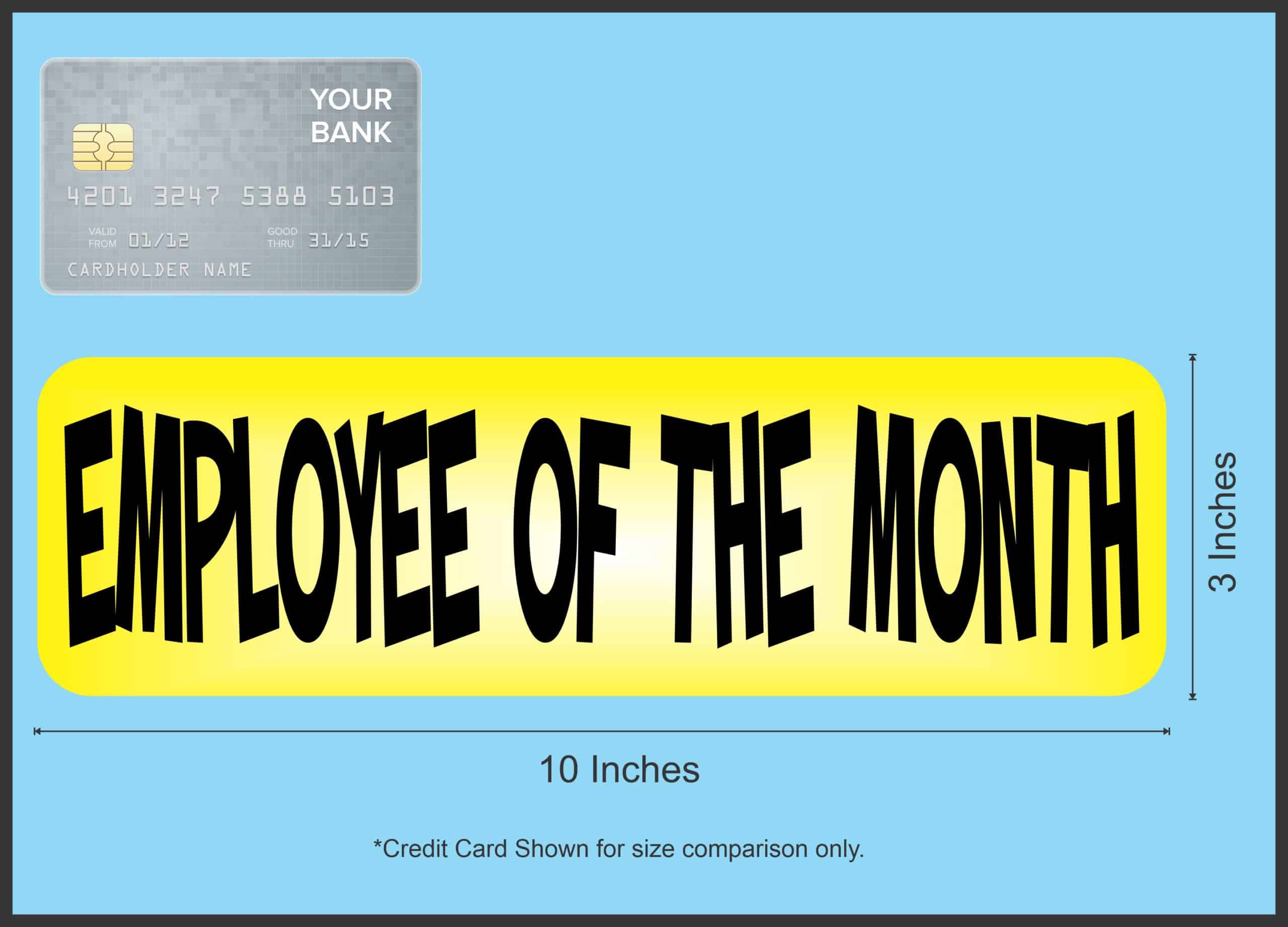 StickerTalk Yellow Employee of the Month Sticker, 10 inches x 3 inches - Image 7