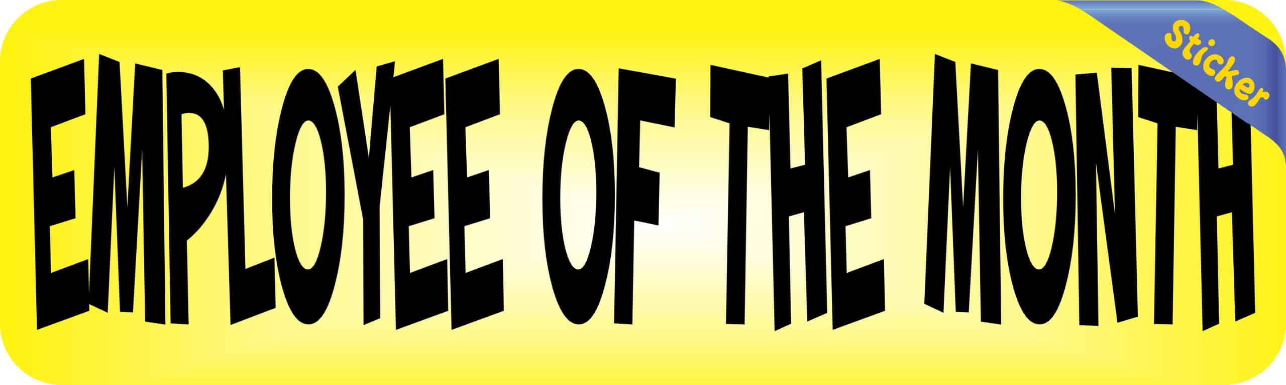 StickerTalk Yellow Employee of the Month Sticker, 10 inches x 3 inches - Image 2