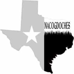 Black and White Nacogdoches Texas Flag Sticker