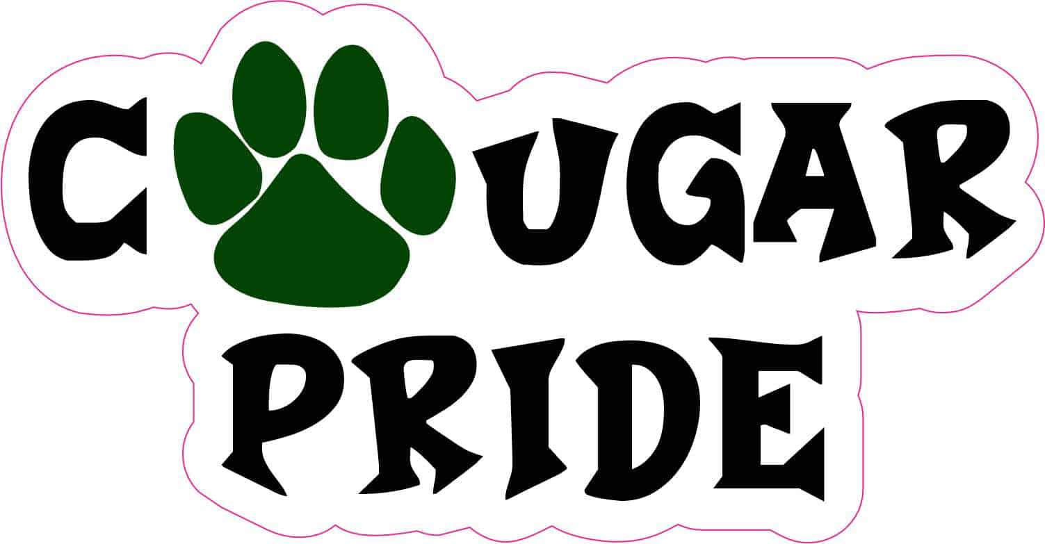 Green Paw Cougar Pride Vinyl Sticker
