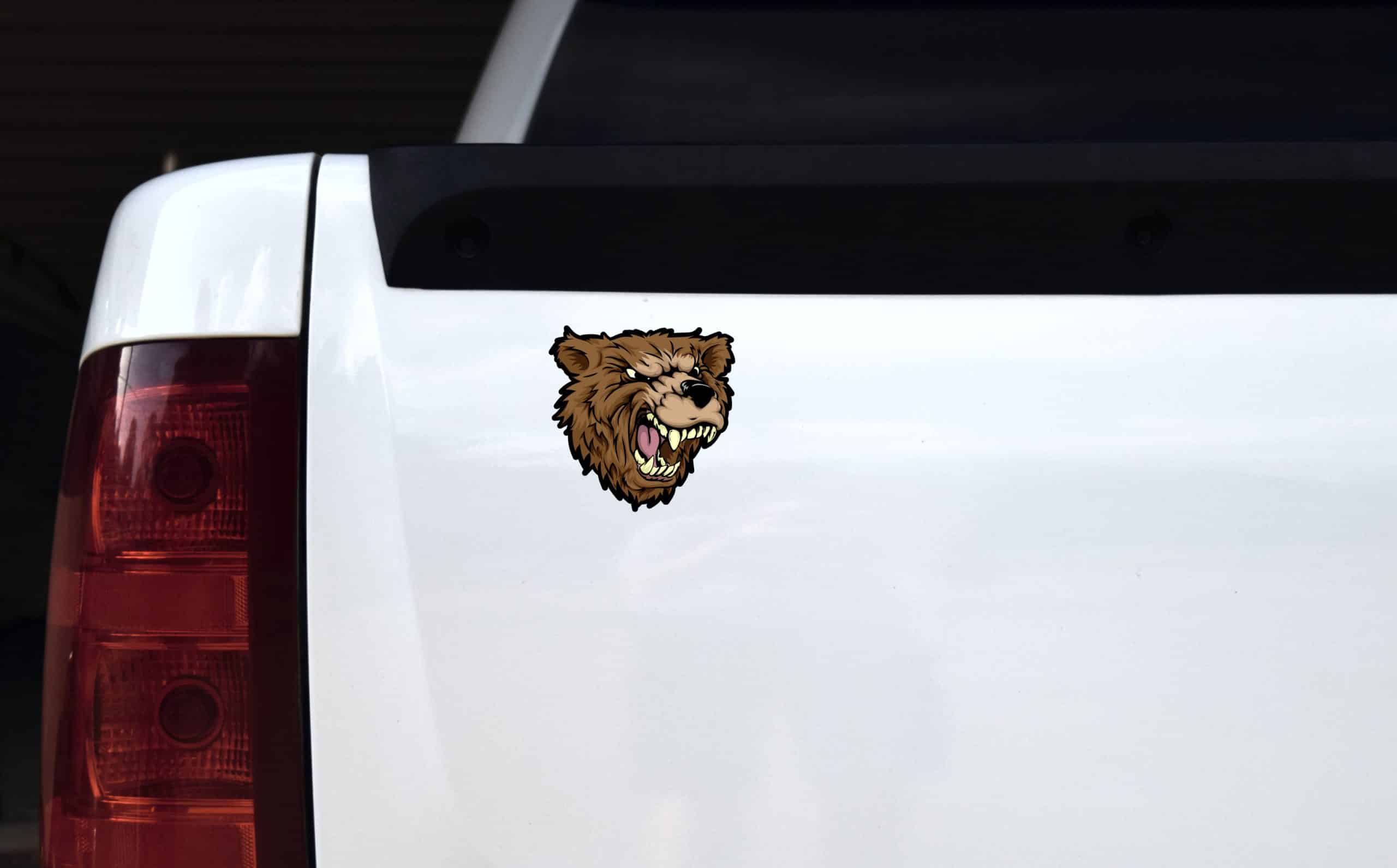 StickerTalk Right Facing Bear Mascot Head Sticker, 4 inches x 4 inches - Image 4