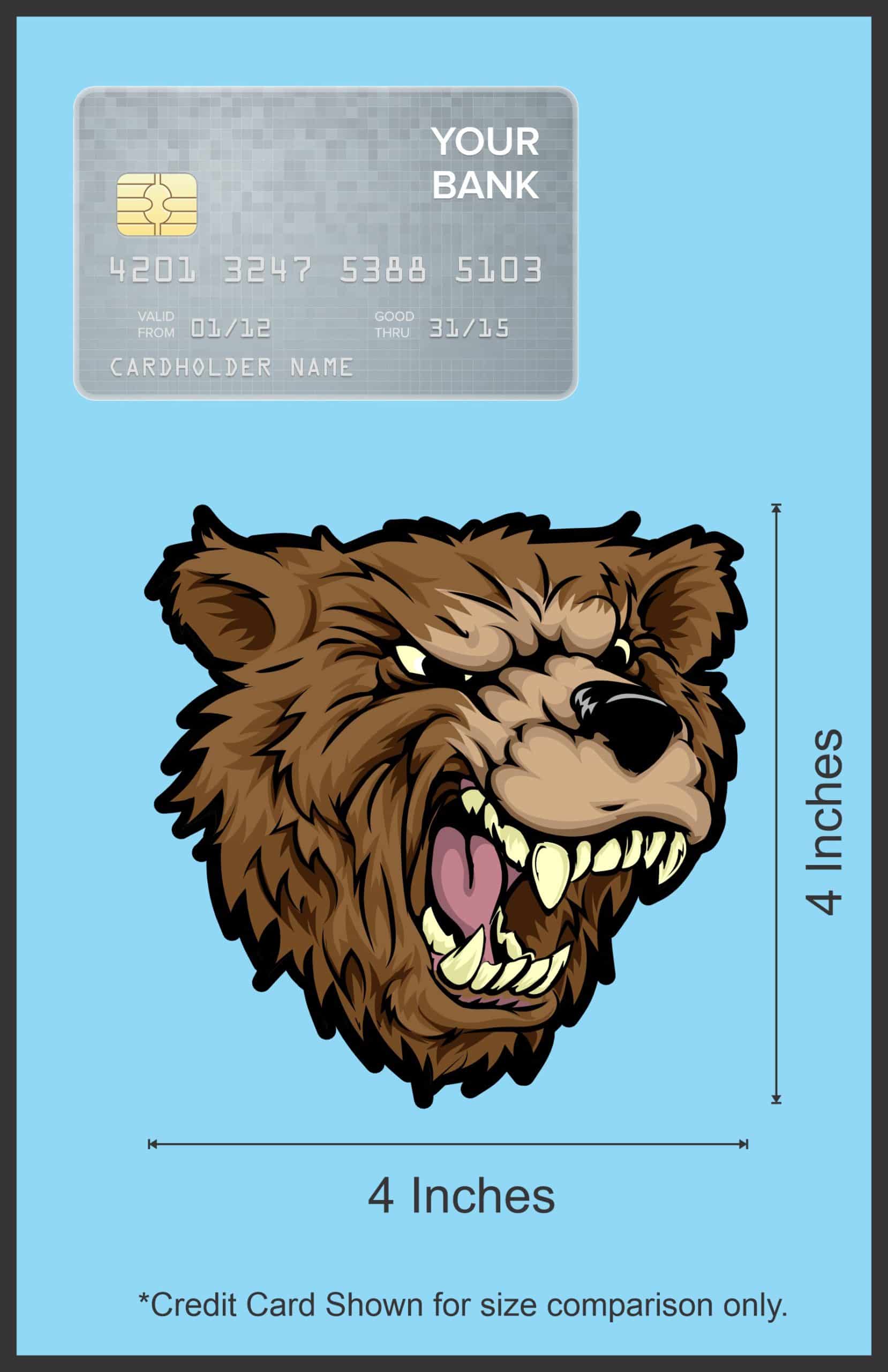 StickerTalk Right Facing Bear Mascot Head Sticker, 4 inches x 4 inches - Image 6