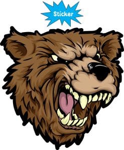 Alternative view of StickerTalk Right Facing Bear Mascot Head Sticker, 4 inches x 4 inches