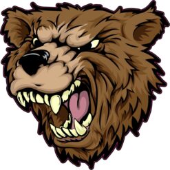 Bear Head Mascot Sticker