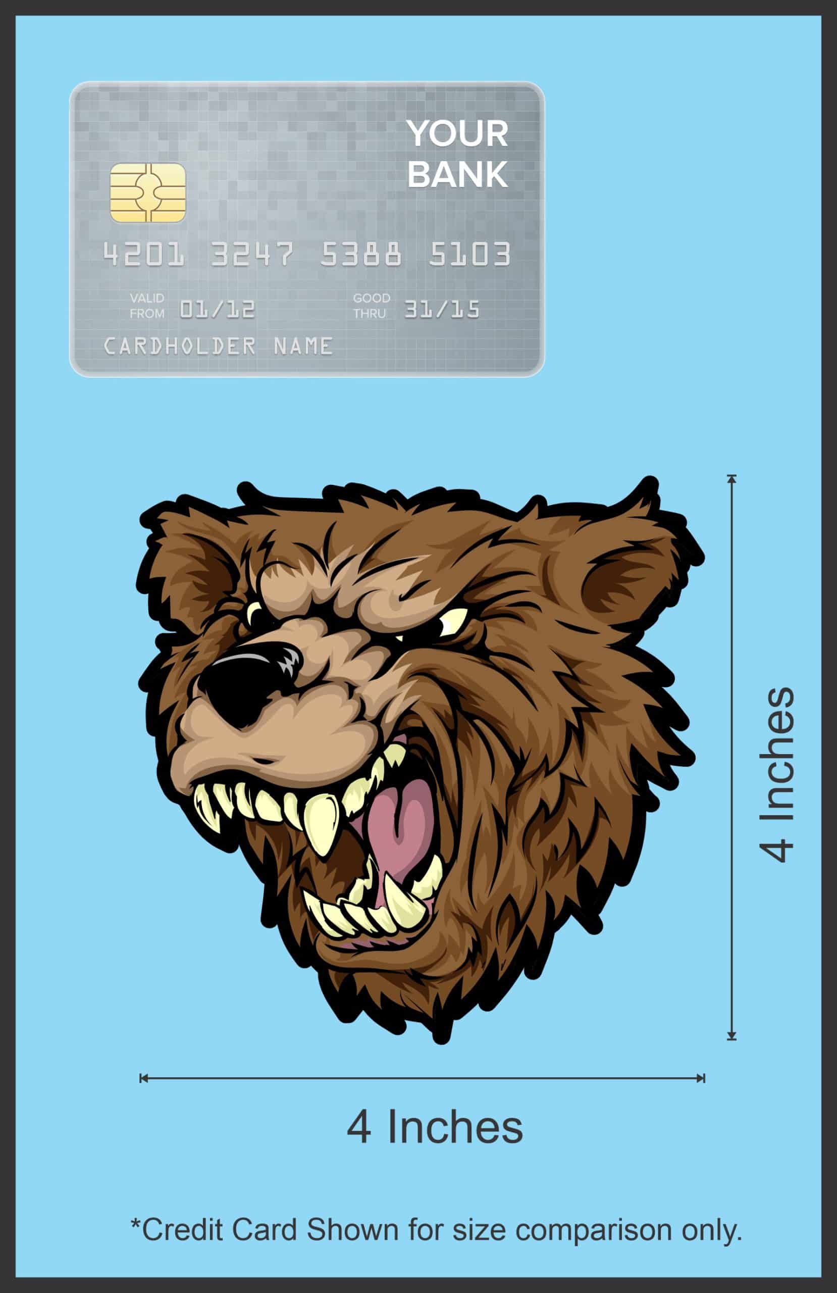 StickerTalk Bear Head Mascot Sticker, 4 inches x 4 inches - Image 5