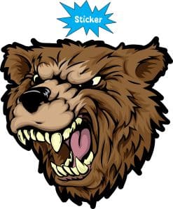Alternative view of StickerTalk Bear Head Mascot Sticker, 4 inches x 4 inches