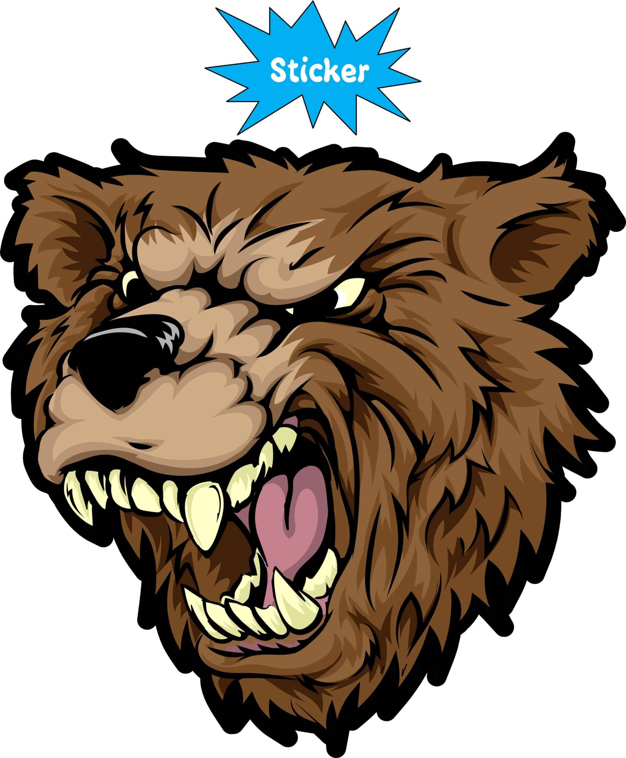 StickerTalk Bear Head Mascot Sticker, 4 inches x 4 inches - Image 2