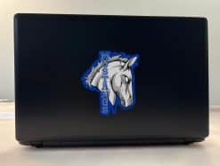 StickerTalk Blue Mustang Head Mascot Sticker, 4.5 inches x 5 inches - Image 4